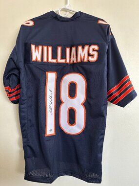 CALEB WILLIAMS SIGNED CHICAGO BEARS QB AUTOGRAPHED CUSTOM JERSEY w/COA XL - 1077